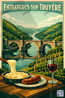 Custom poster of Entraygues-sur-Truy&egrave;re - AffichAI