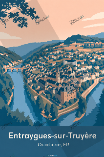 Custom poster of Entraygues-sur-Truy&egrave;re - AffichAI