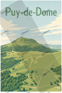Affiche personnalis&eacute;e de Puy-de-Dome - AffichAI