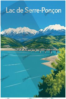 Affiche personnalis&eacute;e de Lac de Serre-Pon&ccedil;on - AffichAI