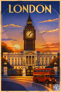 Custom poster of London - AffichAI