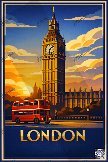Custom poster of London - AffichAI
