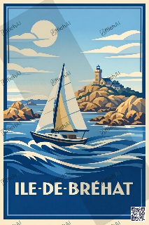 Custom poster of Ile-de-Brehat - AffichAI
