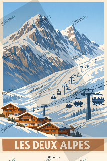 Custom poster of Les Deux Alpes - AffichAI