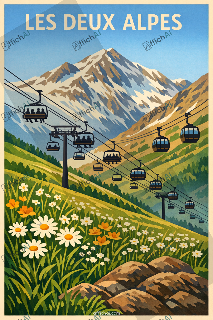 Custom poster of Les Deux Alpes - AffichAI