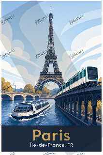 Custom poster of Paris - AffichAI