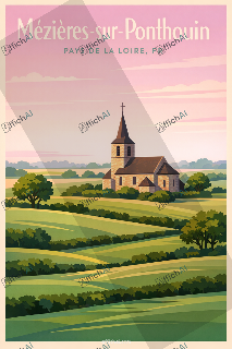 Custom poster of M&eacute;zi&egrave;res-sur-Ponthouin - AffichAI