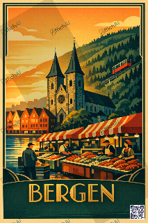 Custom poster of Bergen - AffichAI