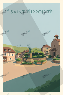 Custom poster of Saint-Hippolyte - AffichAI
